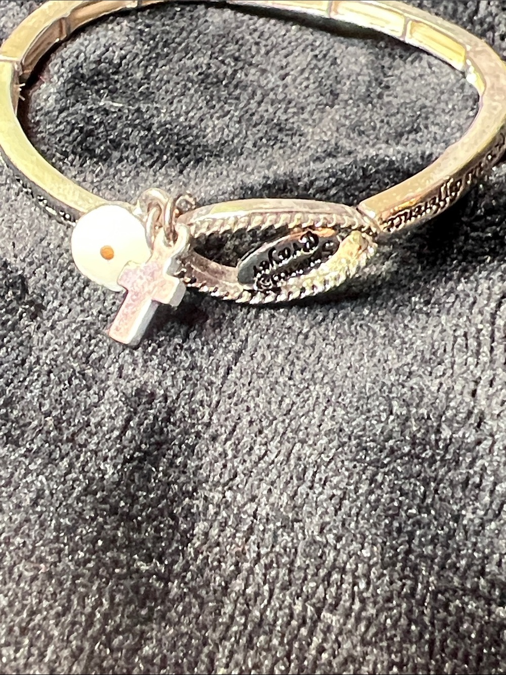 Gold-Tone Cross Charm Bracelet
